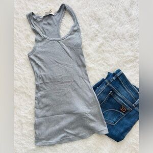 NEW Y2K racerback tank silver thread
